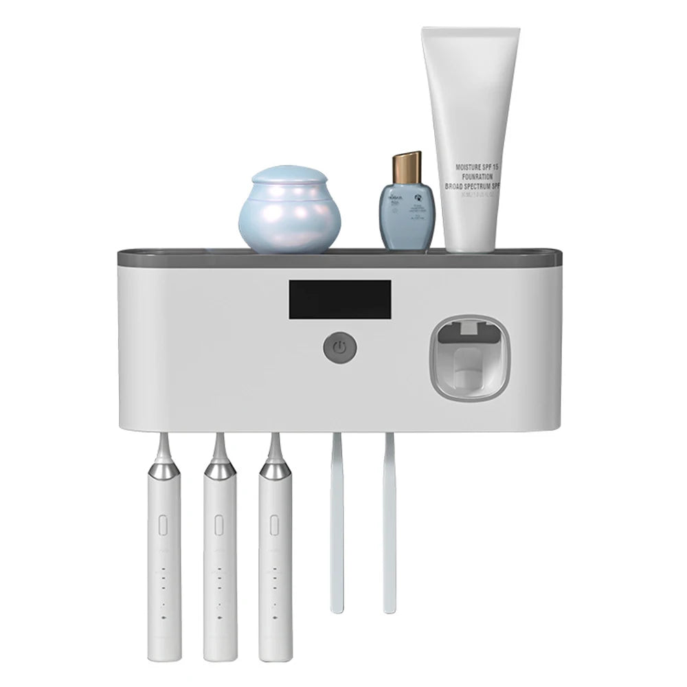 UV Sterilization Toothbrush Holder and Toothpaste Dispenser