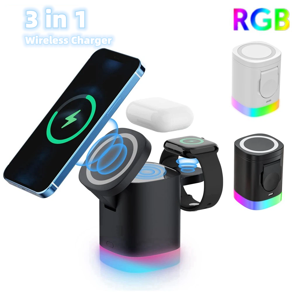 3 In 1 Magnetic Wireless Fast Charger For Smart Phone