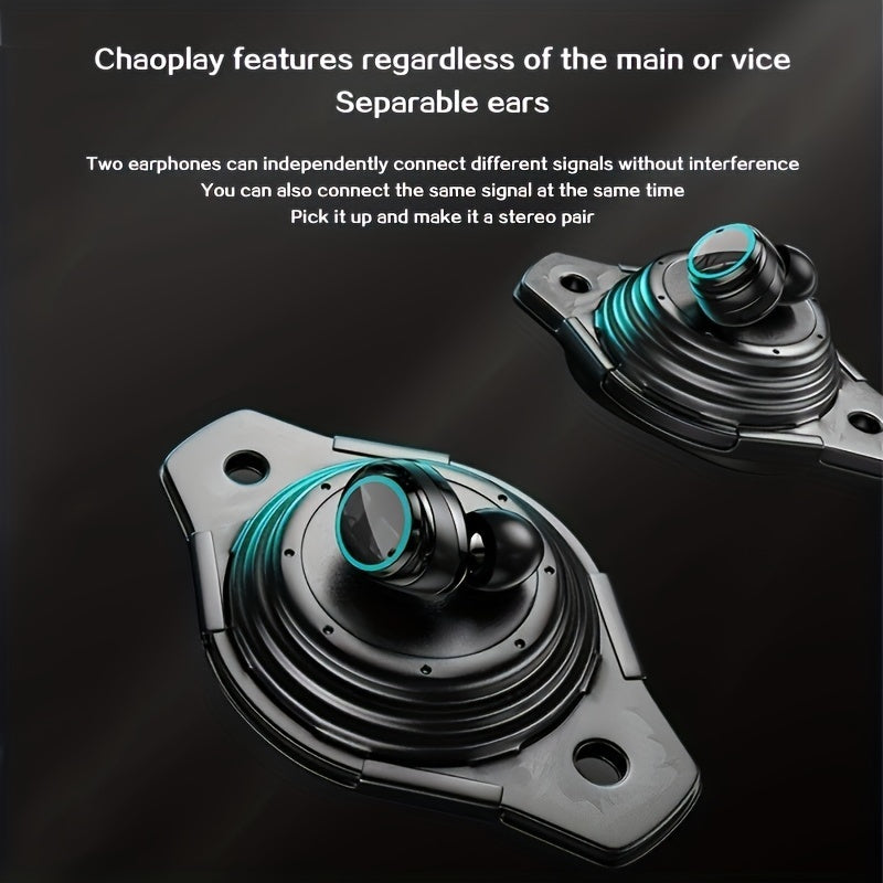 2024 Wireless Earphones with Touch Control and LED Display - Noise Cancellation for High-Quality Music and Gaming on Smartphones - Steampunk TWS Earbuds for Gaming, Meetings, and Sports