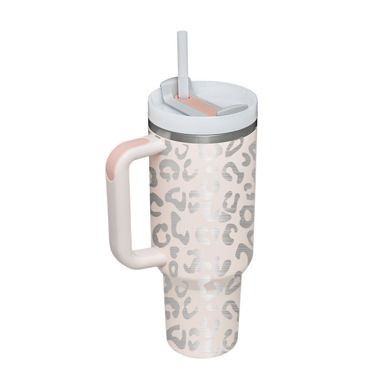 Stainless Streel Tumbler With Handle Straw Insulated